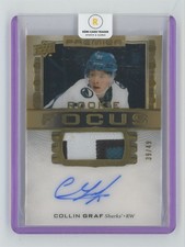 2024-25 Upper Deck Premier Rookie Focus Patch Auto Gold /49 Collin Graf Rookie