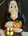 Vintage 1990s Ceramic "The Gate Keeper Lantern" Electric Glow Skeleton Halloween — photo 2