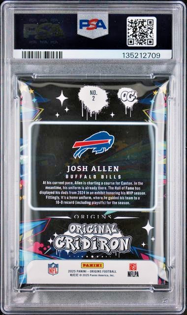 Josh Allen SP PSA 8 2025 Panini Origins Original Gridiron #2 International Excl view 2