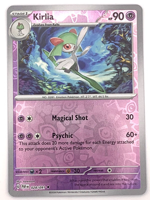 Pokémon TCG Kirlia 028/091 Paldean Fates Uncommon Reverse Holo NM