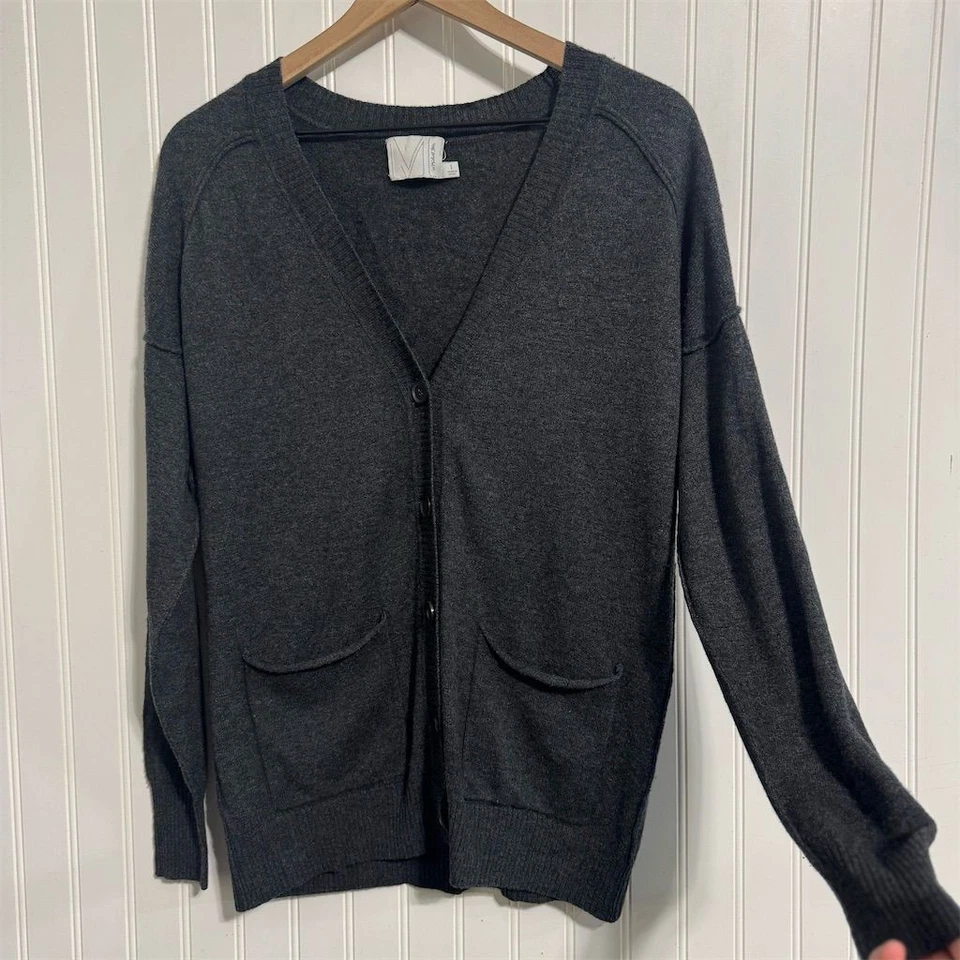 Cárdigan Michael Stars Mezcla Lana Cachemira S Gris Cuello en V Suéter Silencioso Lujo Foto 2 de 4
