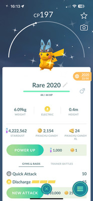 Pokémon Go Shiny Pikachu Lucario Hat Costume/FAST/READ DESCRIPTION