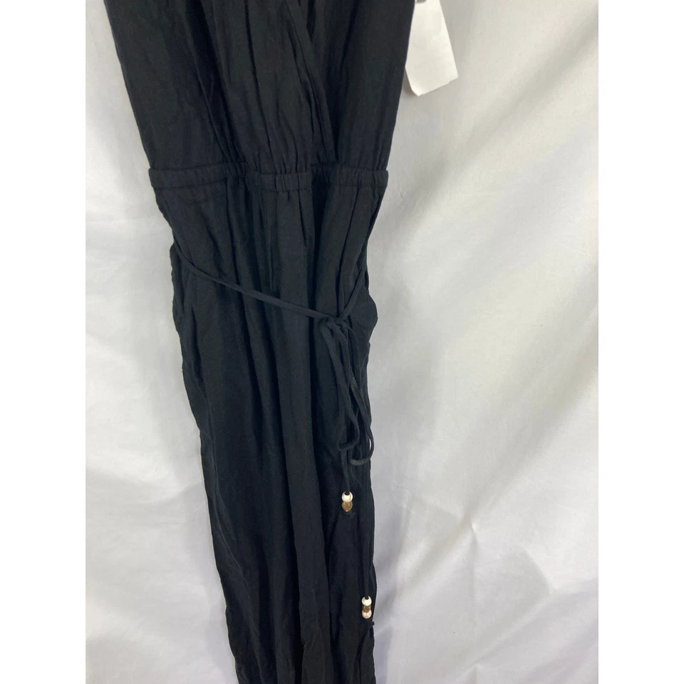 Новый с Ярлыками Karen Kane без рукавов льняной смеси укороченный комбинезон черный размер XS - Изображение 4 из 4