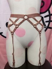 Victoria's Secret Swarovski Garter Belt Embellished XS/S CrystalsBlush Nude NEW