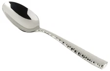 Lucca Faceted 18/10 Stainless Steel Flatware Dessert/Oval Soup Spoon, Set of 12