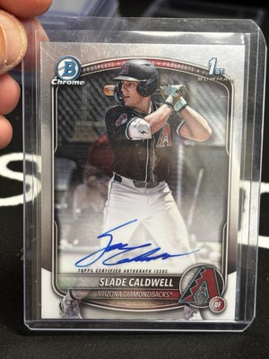 2025 Topps Bowman Chrome Slade Caldwell Refractor Auto ダイヤモンドバックス傘下 直筆サイン /499