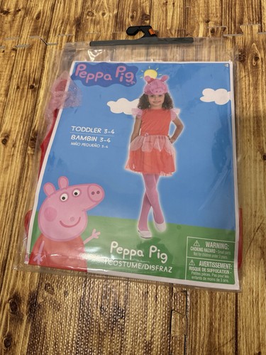 Peppa Pig Girl Costume 3T-4T Red Full Costume Plush Headpiece Toddler New 3pcs - Picture 1 of 5