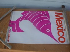 Air West - Mexico - vintage airline travel poster - stains, edge wear