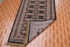 3x5 Rugs Blue Wool Black Rug Black Oriental Carpet Hand Knotted Area Rug