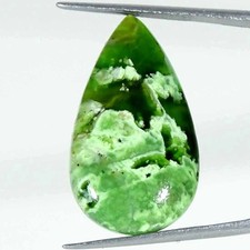 19.20Cts Natural Chrome Chalcedony Pear Cabochon Loose Gemstone 17x30x5mm