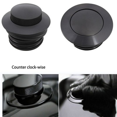 Black Pop Up Flush Gas Cap Fuel Tank For Harley Softail Dyna Sportster 883 1200