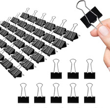 Medium Binder Clips, 144 Pack, 1 Inch, Standard 25Mm, Black, Capacity 0.47 Inch,