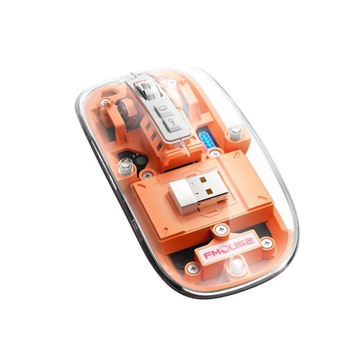 1X( Transparente Gaming-Maus, Kabellose Bluetooth-Maus mit RGB-Licht, Wiede6015 - Bild 7 von 10