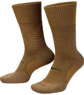 NIKE Outdoor Cushioned WOOL Hiking Ski Snow Socks Brown 2 Pair Size 6-8 Medium 2