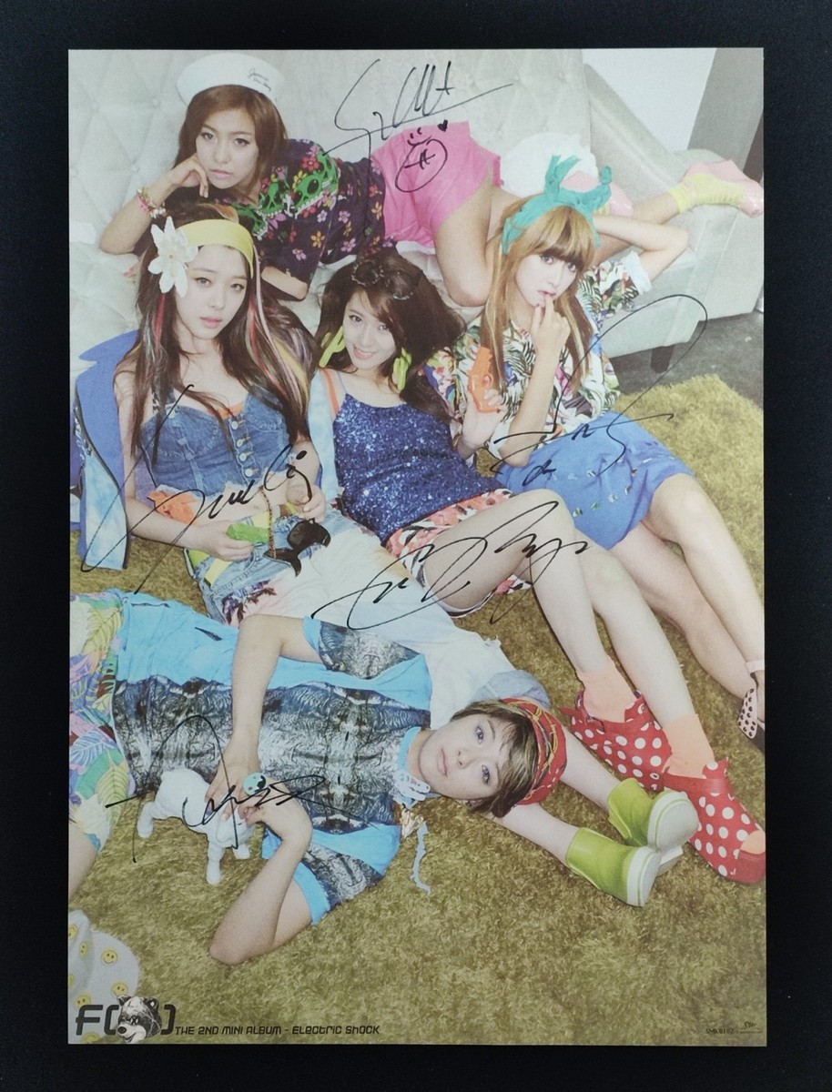 fx [Electronic Shock] all member real signed broadcast mini poster