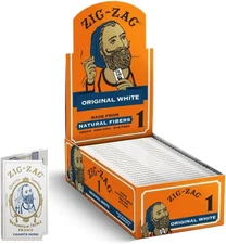 Original White Rolling Papers - 24 Booklets - Premium 70Mm Papers, Slow Even Bur