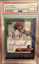 2024 Topps Finest - Finest Rookies  Autographs Masyn Winn Green Refractor /75 