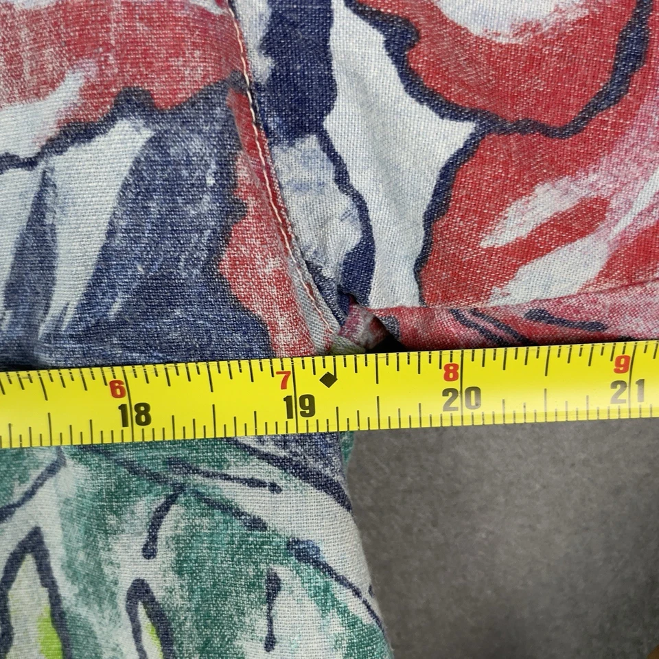 Camisa Jeans De Colección Guess Para Hombre Mediana Floral Color Acuarela Hecha en EE. UU. Hawaiana Años 90 Foto 4 de 4