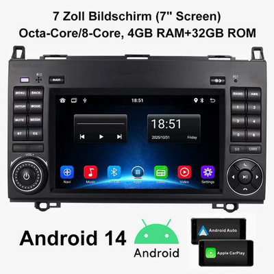 7'' Car Stereo CarPlay For Mercedes-Benz Sprinter W906 B906 +EQ GPS Sat Nav BT 8 Core