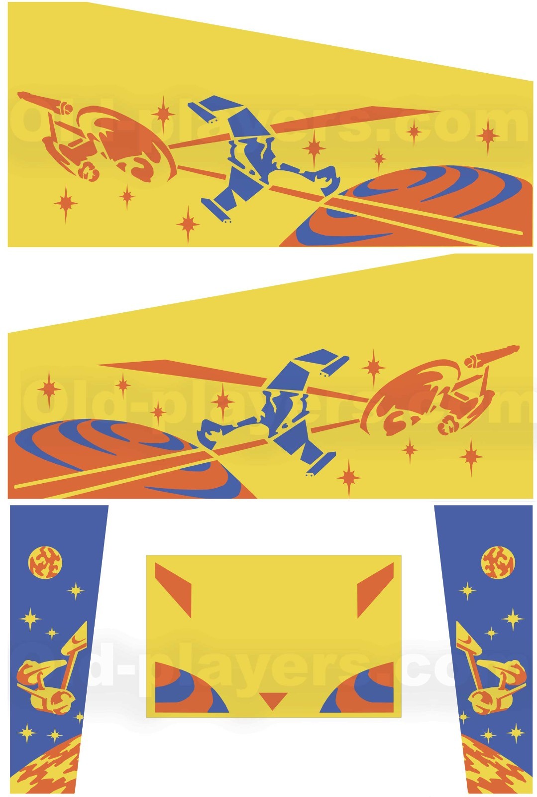 Stickers Bally Star Trek 1978 pour corriger la decoloration et reparer votre flipper