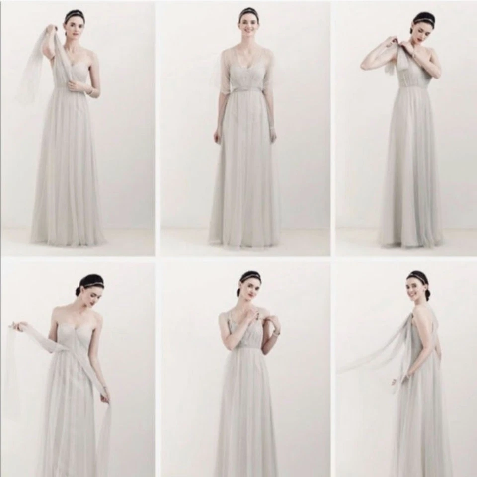 Nuevo Maxi Vestido Convertible Anthropologie BHLDN Jenny Yoo Annabelle $260 Talla 6 Foto 3 de 4