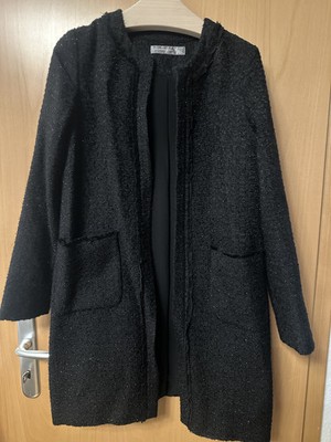 HALLHUBER Mantel Bouclé schwarz Gr. 36 *NEU*