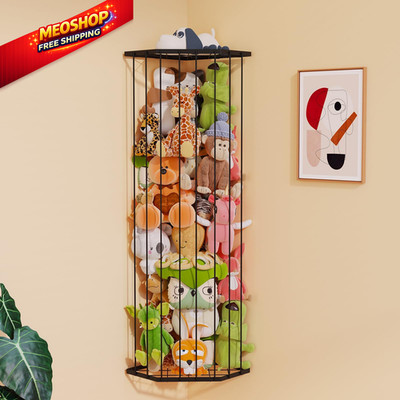 BBLlKE Stuffed Animal Storage Zoo - Corner Plush Toy Organizer Length Black 