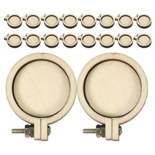 18 Pcs Wooden Embroidery Shed Pendant Round Frame Hoop Mini Embroidered