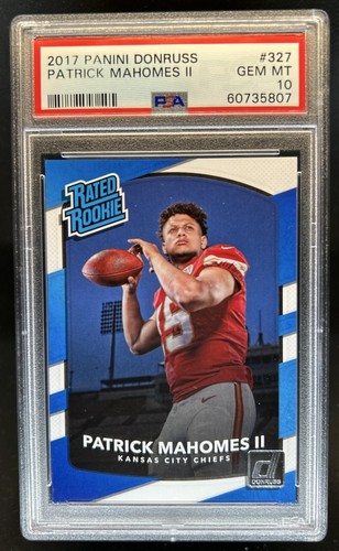 2017 Panini Donruss Patrick Mahomes II RC Rated #327 Chiefs PSA 10 Rookie
