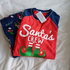 Boys 11-12 Santa Crew Pyjamas. 100% Polyester By Studio. Waist & Leg 24 Inch.