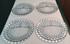 Anchor Hocking Blue Bubble Depression Glass 9-1/2” Divided Grill Plates Set of 4