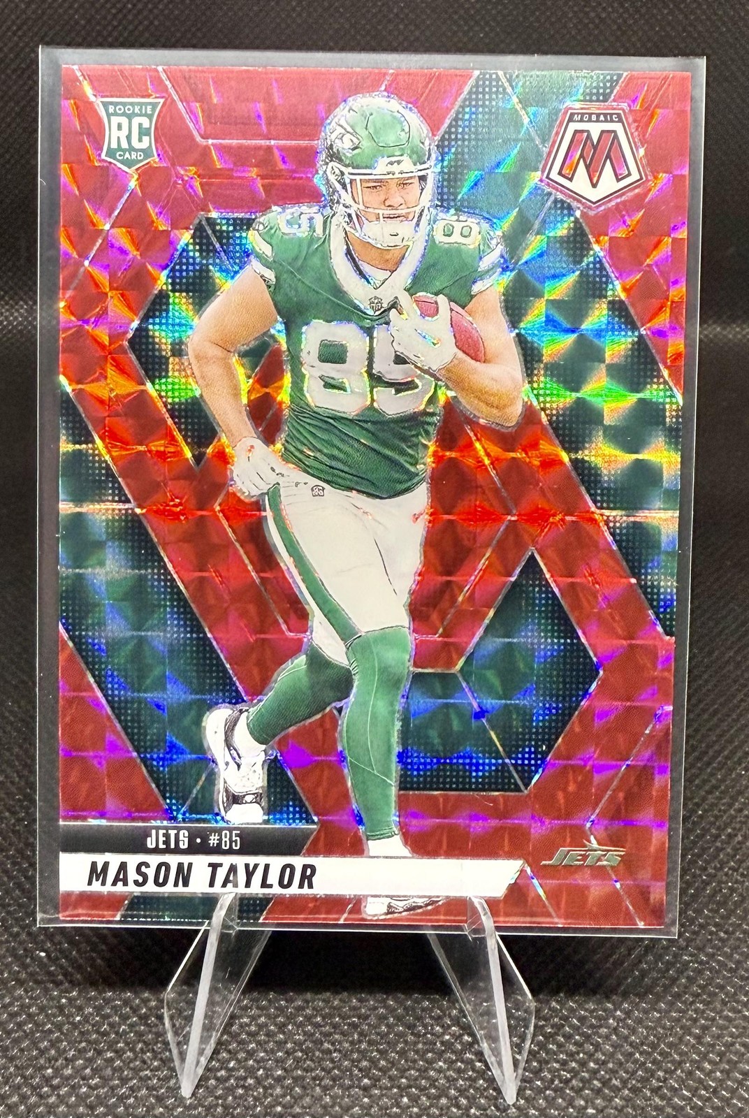 2025 Panini Mosaic #324 Mason Taylor Mosaic Red Rookie (RC) - Jets