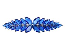 Gorgeous Blue CZ Crystal Floral Hair Barrette Fashion Accessory Jewelry