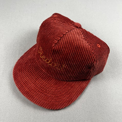 #ad Reddit Hat Cap Strapback Red Corduroy Weld Mfg Script Stitch Logo Baseball Dad $16.99