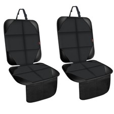 Car Seat Protector for Child 2 Pack Waterproof Cushion Cover Black Non-Slip