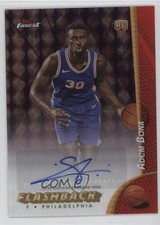 2024 Topps Finest Red & Black Vapor Geometric Refractor 8/10 Adem Bona Auto 18t1