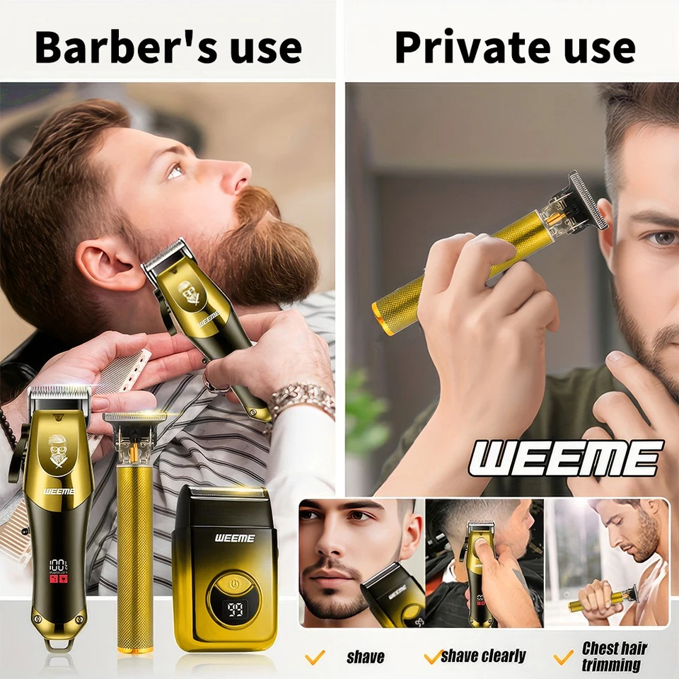 Kits y juegos de cortapelos 4 en 1 para hombre profesional, recortadora de barba Foto 3 de 4