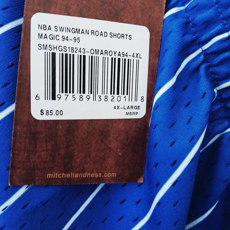 Pantalones Cortos Mitchell & Ness Orlando Magic 94-95 NBA Swingman Road Para Hombre Talla 4XL, Nuevos Foto 3 de 3