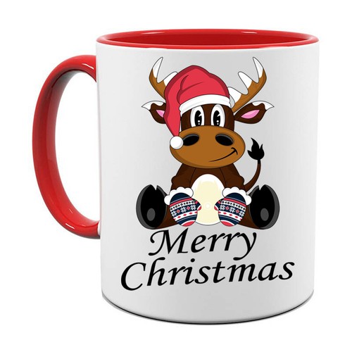 TAZA DE FOTOS IMPRESA CERÁMICA FELIZ NAVIDAD RENO TAZA REGALO - Imagen 2 de 8