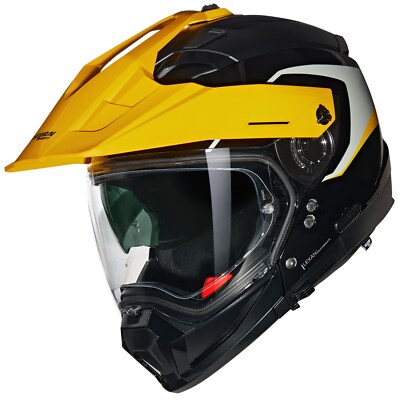 Nolan N70-2X N-Com Convinto 345 Motorcycle Helmet (Black/Grey/Yellow) Size: L (59)