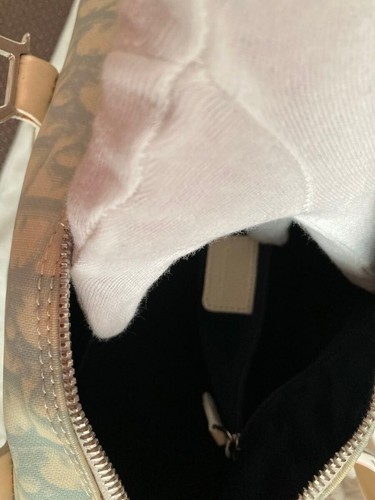 Christian Dior Trotter Blue Silver PVC Boston Bag Handbag Used w/Padlock - Picture 8 of 14