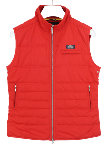 GANT  Waistcoat Women's XL Padded Lined Zipped Pockets Red Sleeveless - Picture 1 of 12