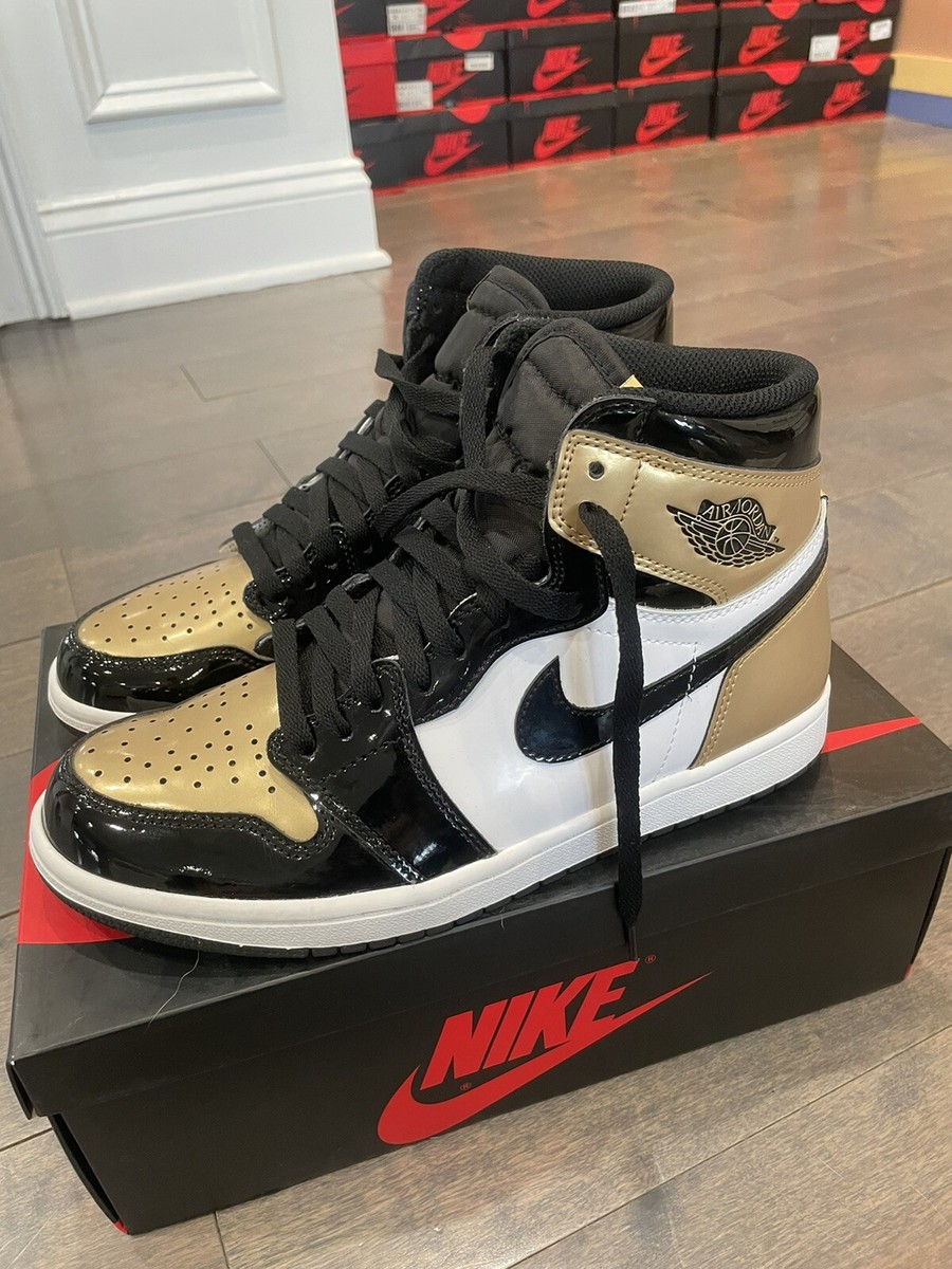 Size 8 - Jordan 1 Retro High OG NRG Gold Toe 2018 191887134015| eBay