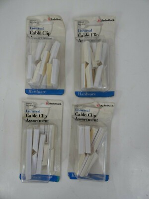 Lot of 4 10 Piece RadioShack model # 278-1681 Universal Cable Clip Assortment