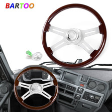 18 Wood Truck Steering Wheel Aluminum Classic Wood Steering Wheel 4 Spoke