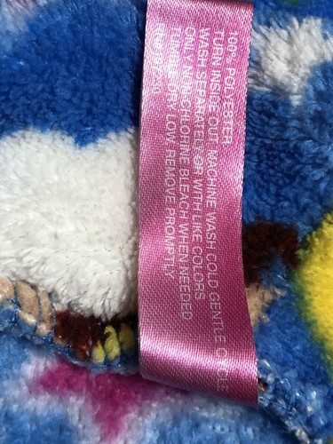 Totally Pink Girls Blue Star Monkey Soft Bath Robe Size Small - Picture 6 of 7