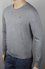 Tommy Hilfiger Grey V-Neck Soft Cotton Sweater NWT