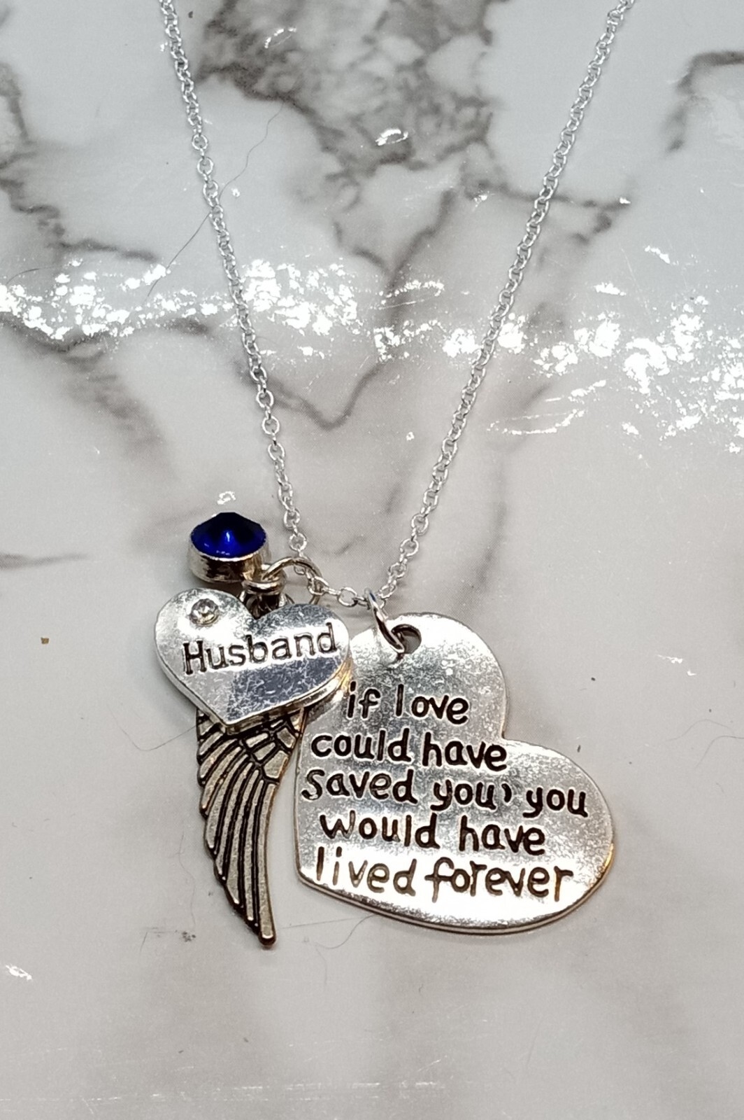 "If love could have saved you..." Memorial Necklace for Husband - Sympathy Gift