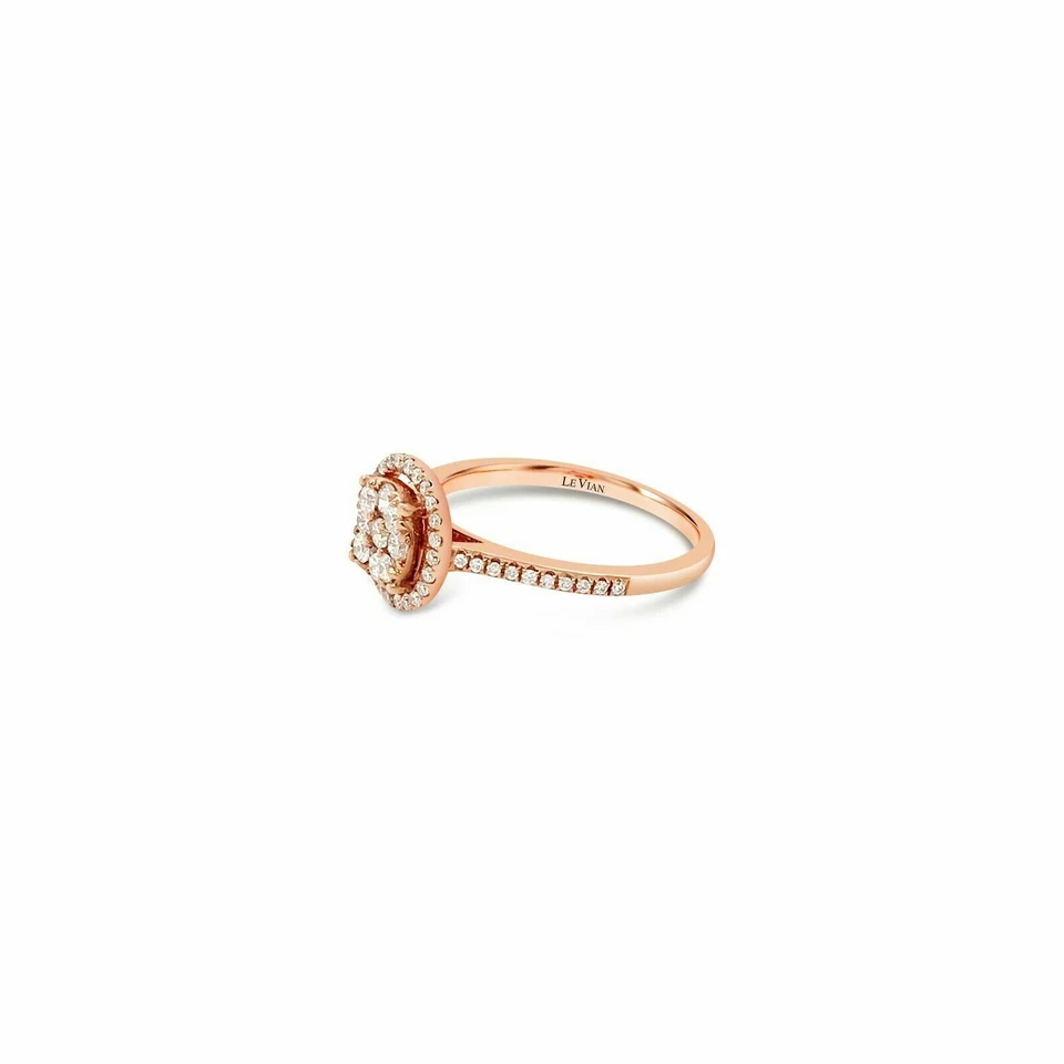 Anel aglomerado de coquetel LeVian ouro rosa 18K diamante G-H I1 0,48 cts tamanho 7 - Imagem 3 de 4