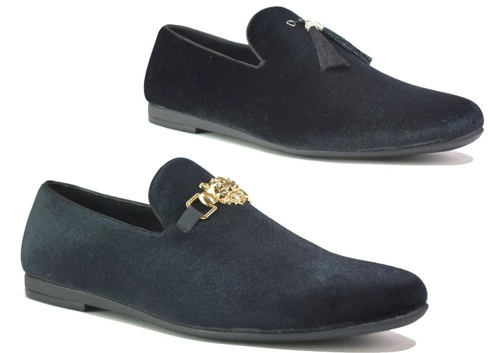 MALIN LONDON Jungen schwarz Quaste Schuhe Kinder Samt Slipper runde Spitze Hochzeit Halbschuhe Größen 13-6